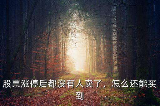 股票漲停后都沒有人賣了，怎么還能買到