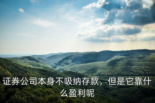 證券公司本身不吸納存款，但是它靠什么盈利呢
