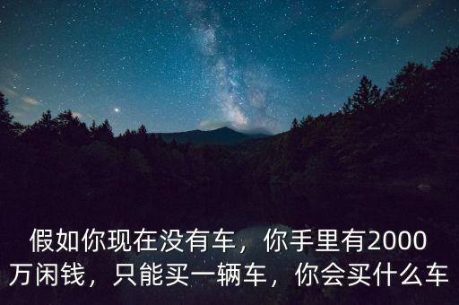 假如你現(xiàn)在沒有車，你手里有2000萬閑錢，只能買一輛車，你會買什么車