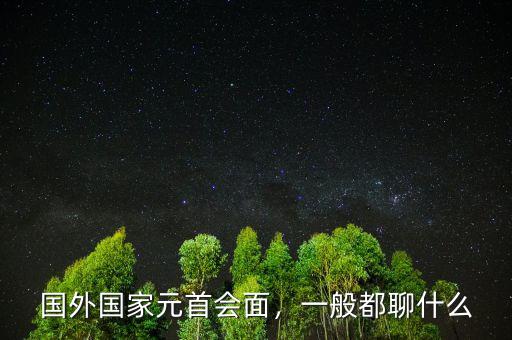 國(guó)外國(guó)家元首會(huì)面，一般都聊什么