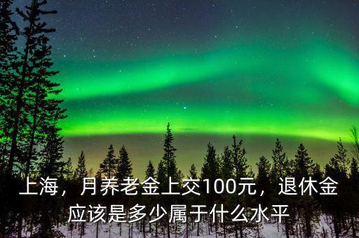 上海，月養(yǎng)老金上交100元，退休金應(yīng)該是多少屬于什么水平