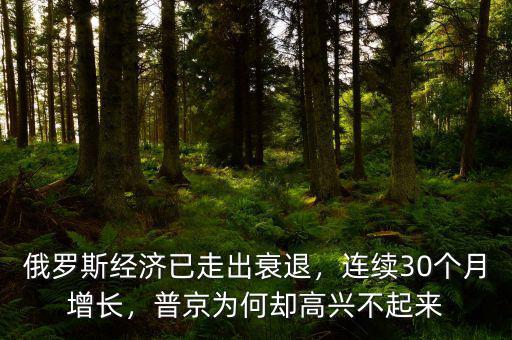俄羅斯經(jīng)濟已走出衰退，連續(xù)30個月增長，普京為何卻高興不起來