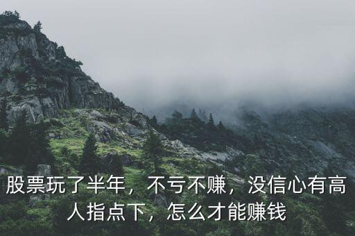 股票玩了半年，不虧不賺，沒信心有高人指點(diǎn)下，怎么才能賺錢