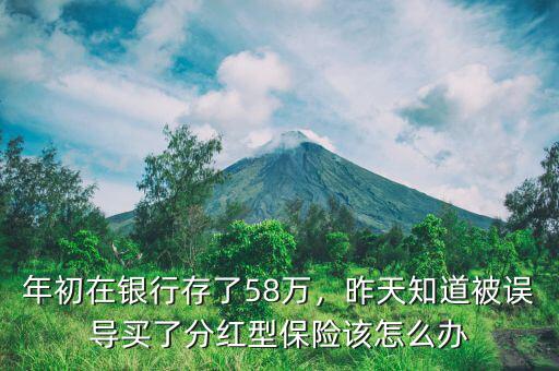 年初在銀行存了58萬，昨天知道被誤導(dǎo)買了分紅型保險該怎么辦
