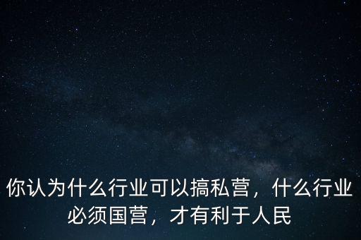 你認(rèn)為什么行業(yè)可以搞私營(yíng)，什么行業(yè)必須國(guó)營(yíng)，才有利于人民