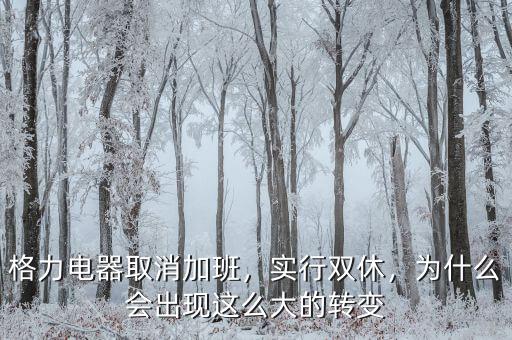 格力電器取消加班，實行雙休，為什么會出現(xiàn)這么大的轉(zhuǎn)變