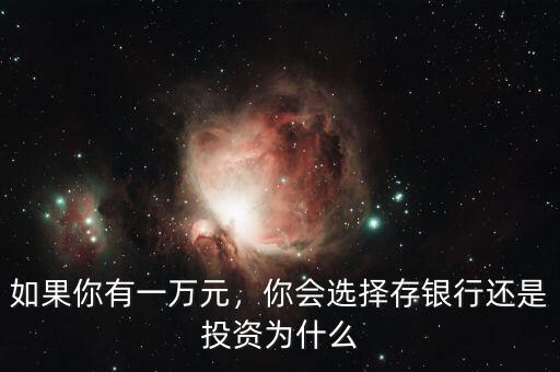 如果你有一萬元，你會選擇存銀行還是投資為什么