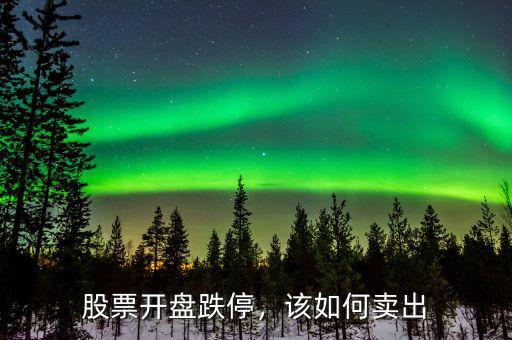 股票開盤跌停，該如何賣出