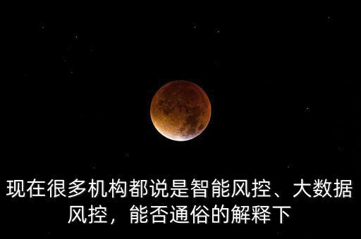 現(xiàn)在很多機(jī)構(gòu)都說是智能風(fēng)控、大數(shù)據(jù)風(fēng)控，能否通俗的解釋下