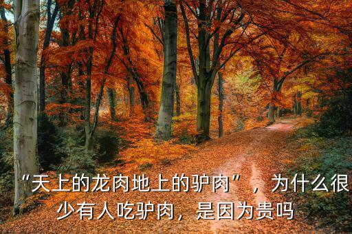 “天上的龍肉地上的驢肉”，為什么很少有人吃驢肉，是因為貴嗎