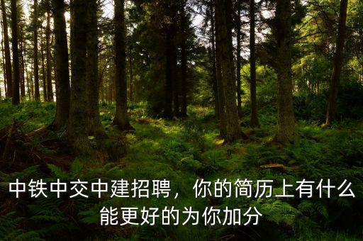 中鐵中交中建招聘，你的簡歷上有什么能更好的為你加分