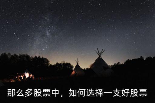 那么多股票中，如何選擇一支好股票
