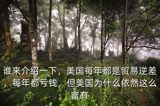 誰來介紹一下，美國每年都是貿(mào)易逆差，每年都虧錢，但美國為什么依然這么富有