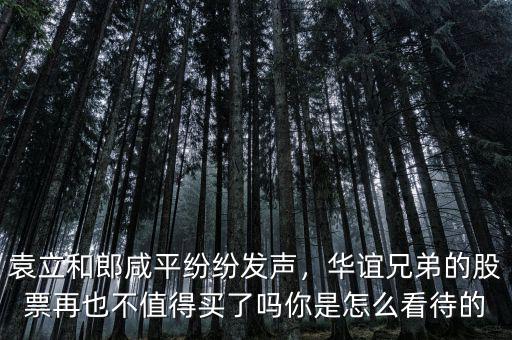 袁立和郎咸平紛紛發(fā)聲，華誼兄弟的股票再也不值得買了嗎你是怎么看待的