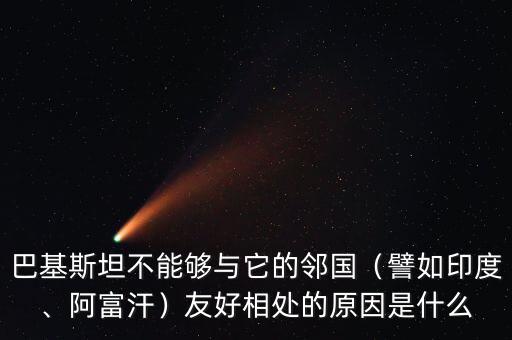 巴基斯坦不能夠與它的鄰國（譬如印度、阿富汗）友好相處的原因是什么