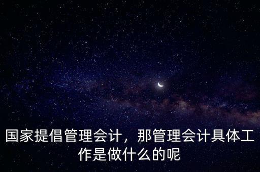 國(guó)家提倡管理會(huì)計(jì)，那管理會(huì)計(jì)具體工作是做什么的呢
