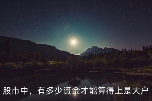 股市中，有多少資金才能算得上是大戶