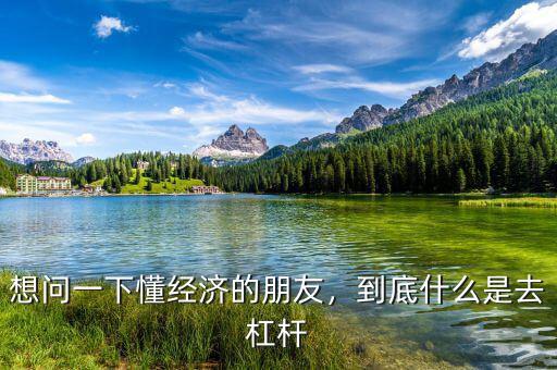 想問一下懂經(jīng)濟(jì)的朋友，到底什么是去杠桿