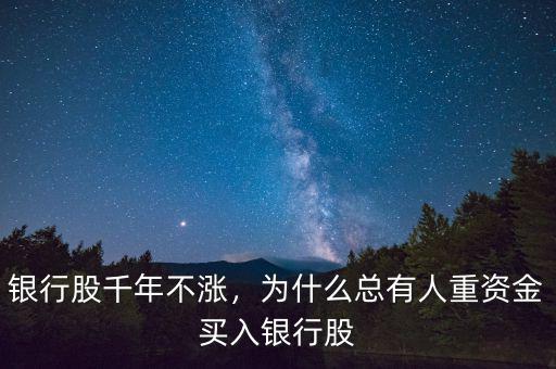 銀行股千年不漲，為什么總有人重資金買(mǎi)入銀行股