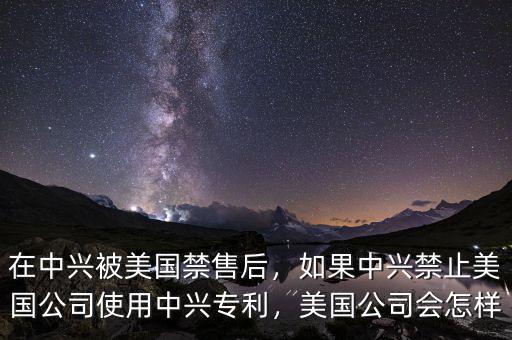 在中興被美國禁售后，如果中興禁止美國公司使用中興專利，美國公司會怎樣
