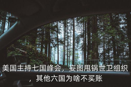 美國主持七國峰會，妄圖甩鍋世衛(wèi)組織，其他六國為啥不買賬