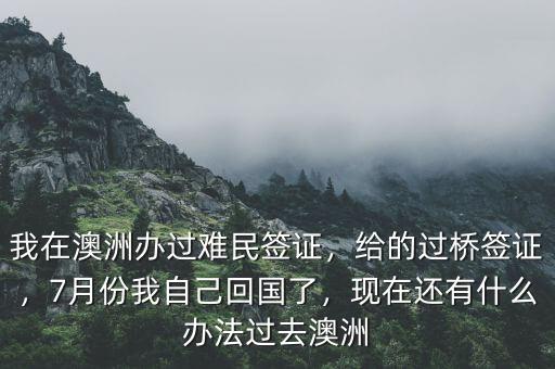 我在澳洲辦過難民簽證，給的過橋簽證，7月份我自己回國(guó)了，現(xiàn)在還有什么辦法過去澳洲