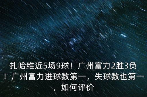 扎哈維近5場9球！廣州富力2勝3負(fù)！廣州富力進(jìn)球數(shù)第一，失球數(shù)也第一，如何評價