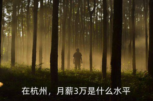 在杭州，月薪3萬是什么水平