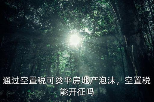 通過空置稅可燙平房地產(chǎn)泡沫，空置稅能開征嗎