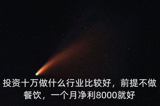 投資十萬做什么行業(yè)比較好，前提不做餐飲，一個月凈利8000就好