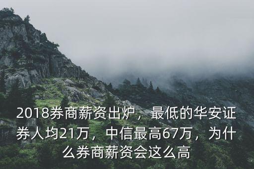 2018券商薪資出爐，最低的華安證券人均21萬(wàn)，中信最高67萬(wàn)，為什么券商薪資會(huì)這么高