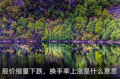 股價縮量下跌，換手率上漲是什么意思