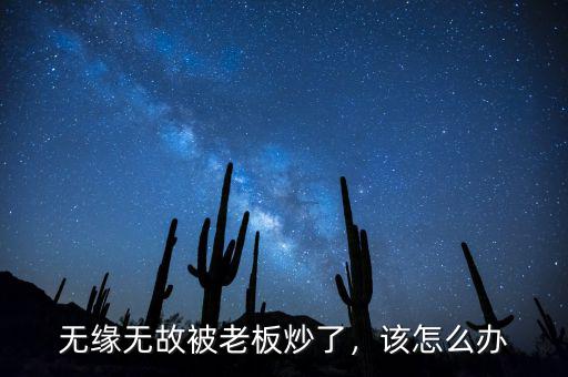 無(wú)緣無(wú)故被老板炒了，該怎么辦