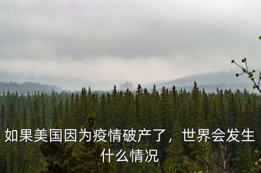 如果美國因為疫情破產了，世界會發(fā)生什么情況