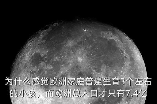 為什么感覺歐洲家庭普遍生育3個(gè)左右的小孩，而歐洲總?cè)丝诓胖挥?.4億