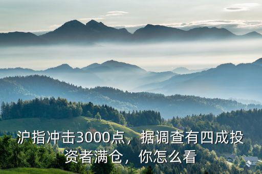 滬指沖擊3000點(diǎn)，據(jù)調(diào)查有四成投資者滿倉(cāng)，你怎么看