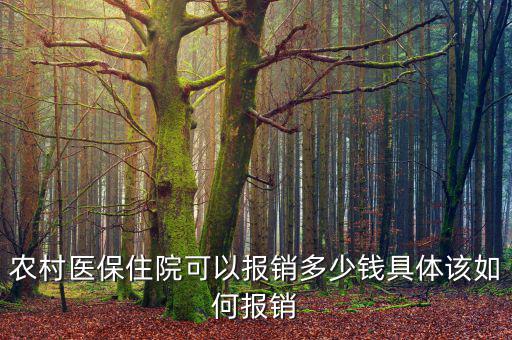 農(nóng)醫(yī)?，F(xiàn)在能報(bào)銷多少,具體該如何報(bào)銷