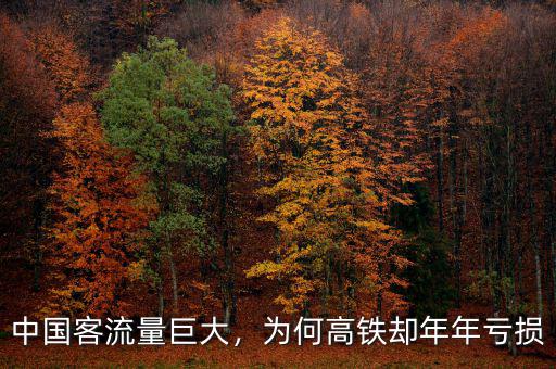 中國客流量巨大，為何高鐵卻年年虧損