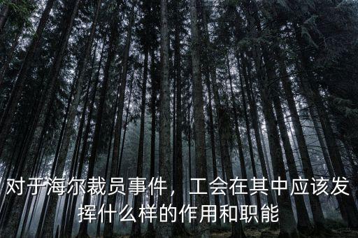 對于海爾裁員事件，工會(huì)在其中應(yīng)該發(fā)揮什么樣的作用和職能