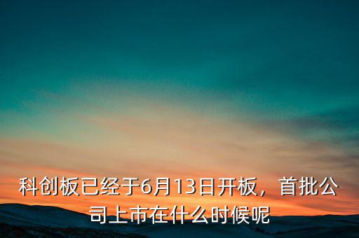 科創(chuàng)板已經(jīng)于6月13日開板，首批公司上市在什么時候呢