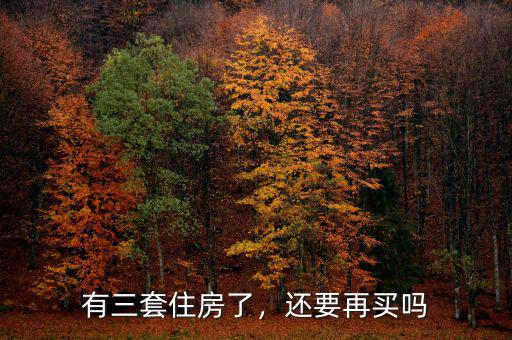 有三套住房了，還要再買嗎