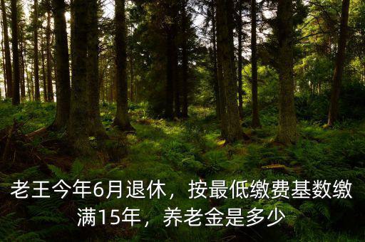 老王今年6月退休，按最低繳費基數(shù)繳滿15年，養(yǎng)老金是多少