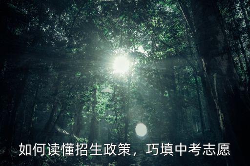如何讀懂招生政策，巧填中考志愿
