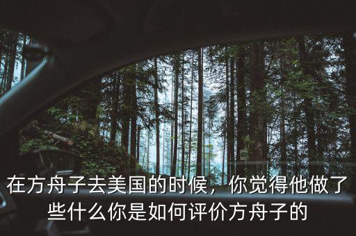 在方舟子去美國的時(shí)候，你覺得他做了些什么你是如何評價(jià)方舟子的