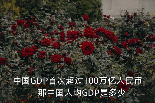 中國(guó)GDP首次超過100萬億人民幣，那中國(guó)人均GDP是多少