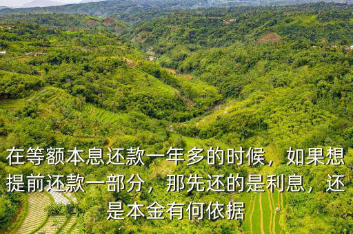 在等額本息還款一年多的時候，如果想提前還款一部分，那先還的是利息，還是本金有何依據(jù)