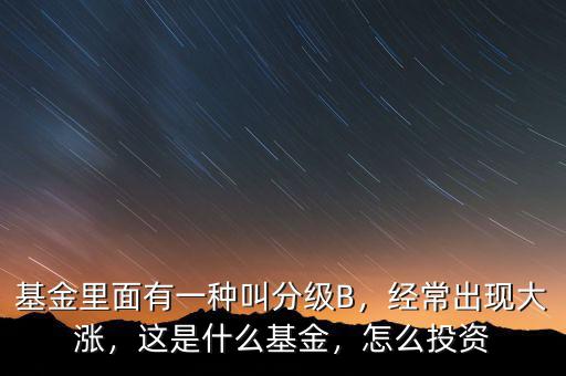 基金里面有一種叫分級(jí)B，經(jīng)常出現(xiàn)大漲，這是什么基金，怎么投資