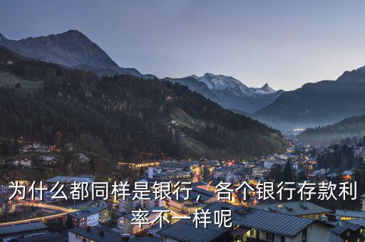 為什么都同樣是銀行，各個(gè)銀行存款利率不一樣呢
