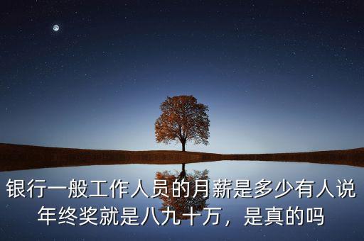 銀行一般工作人員的月薪是多少有人說(shuō)年終獎(jiǎng)就是八九十萬(wàn)，是真的嗎