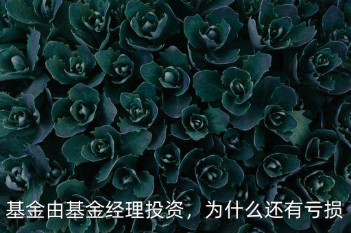 基金由基金經(jīng)理投資，為什么還有虧損